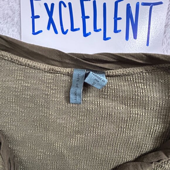 Left of Center Womens Small Olive Green Textured Knit Long Sleeve Top Casual - Picture 3 of 8